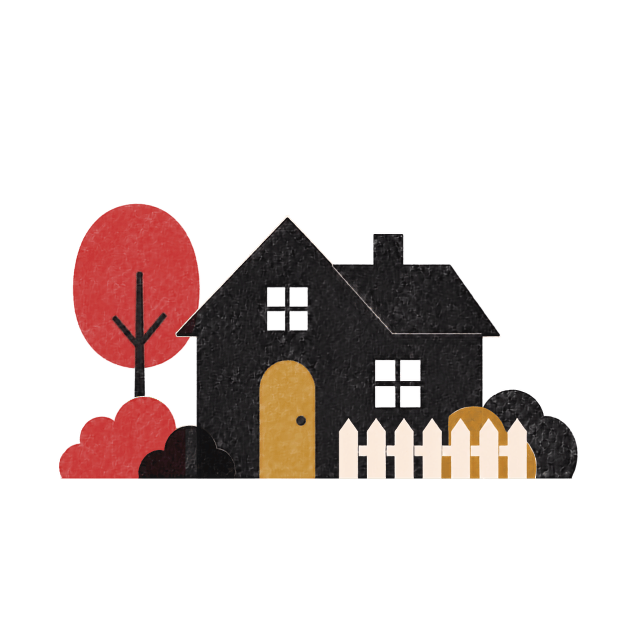 Illustration of a protected home and yard