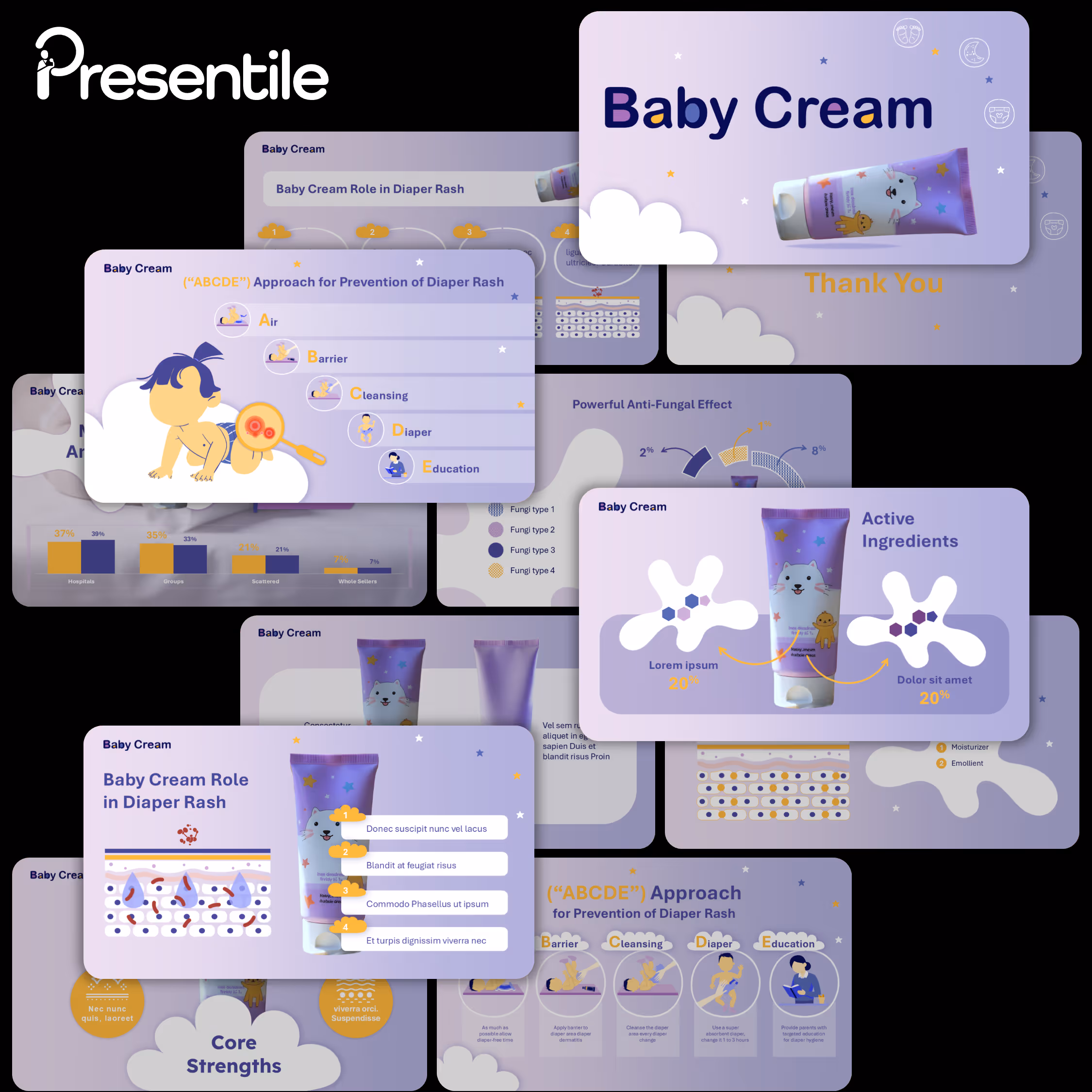 Baby Cream for Diaper Rash Presentation Design 