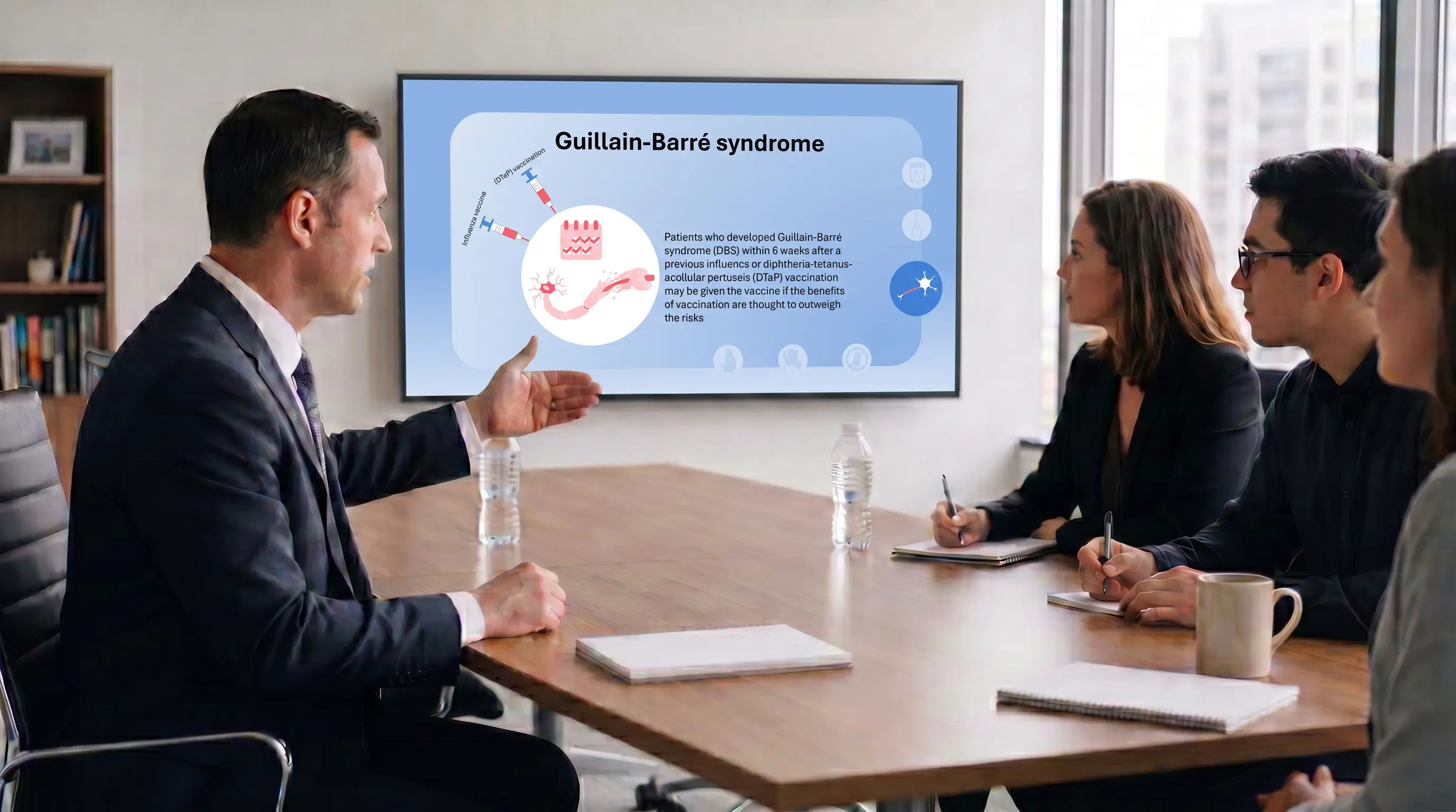 Guillain-Barré syndrome vaccine safety slide for immunization risk assessment and medical education