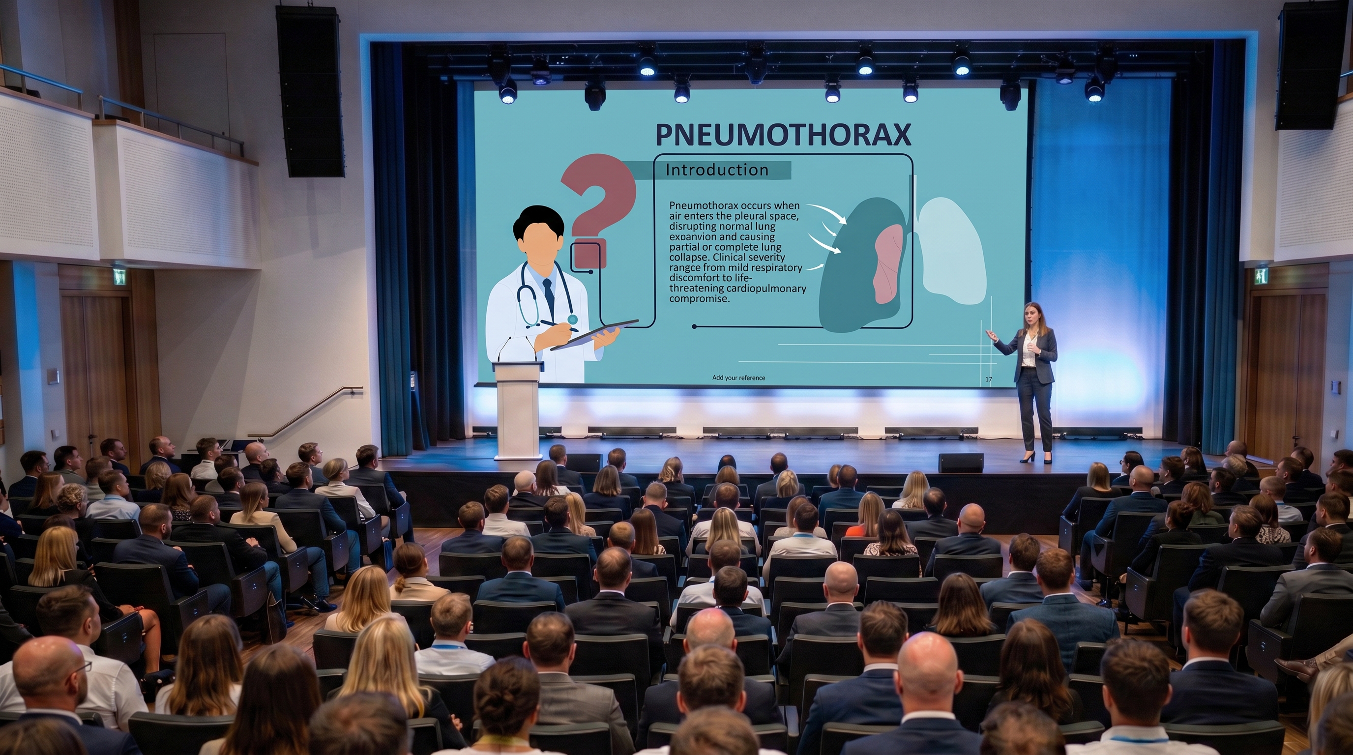 Pneumothorax introduction slide template for respiratory education