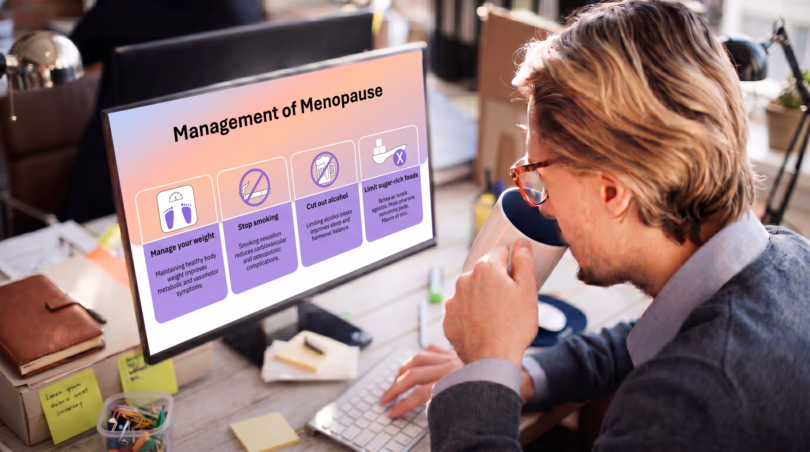 Menopause management slide for hormonal health seminars women's wellness presentations