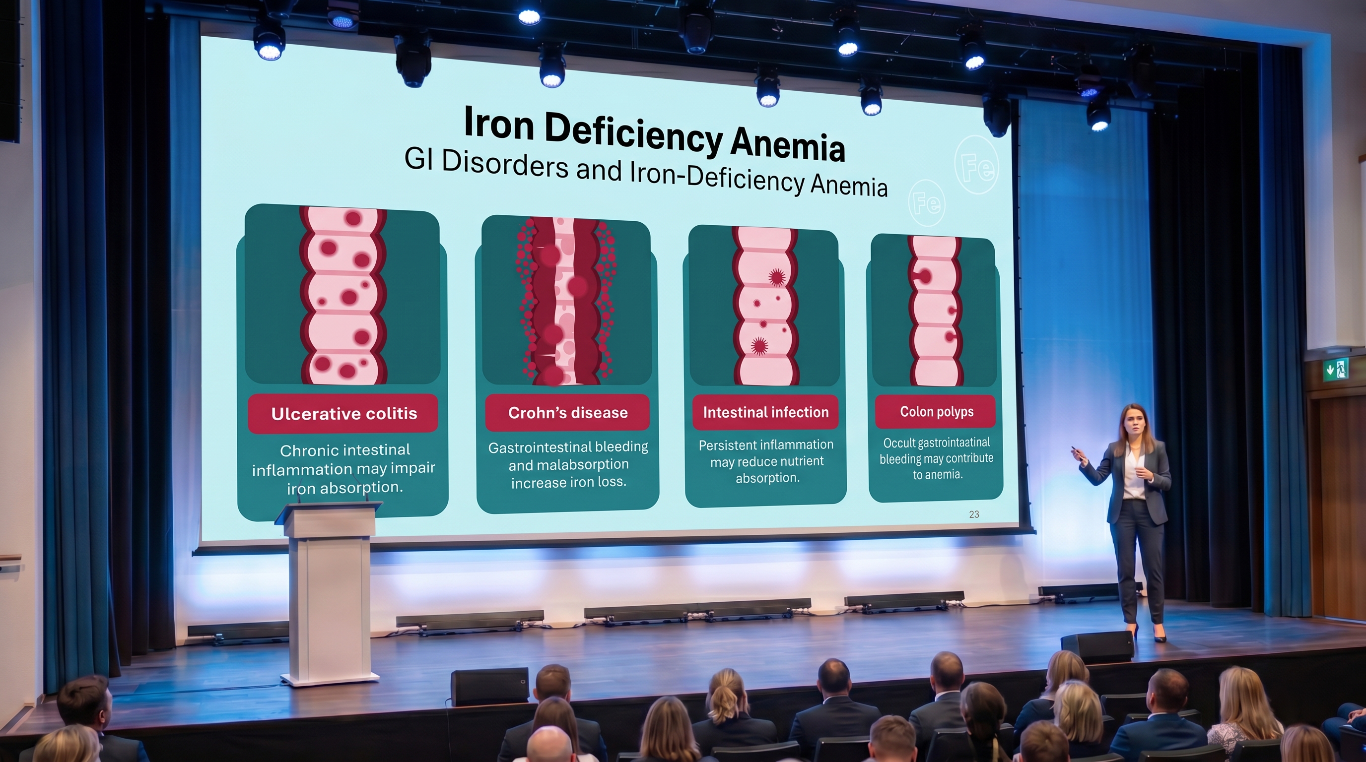 Iron deficiency anemia GI disorders slide for gastroenterology conferences and hematology education sessions
