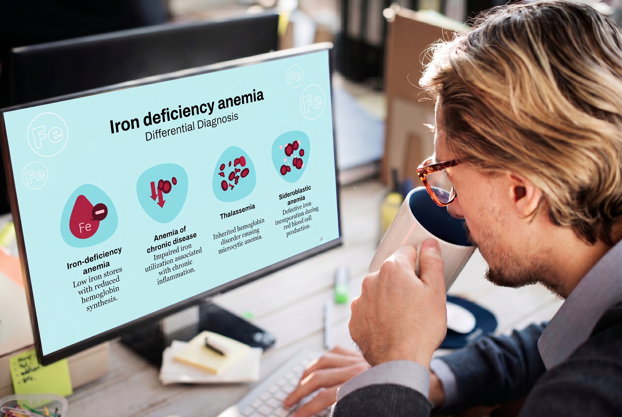 Iron deficiency anemia differential diagnosis slide for hematology meetings and clinical case discussions