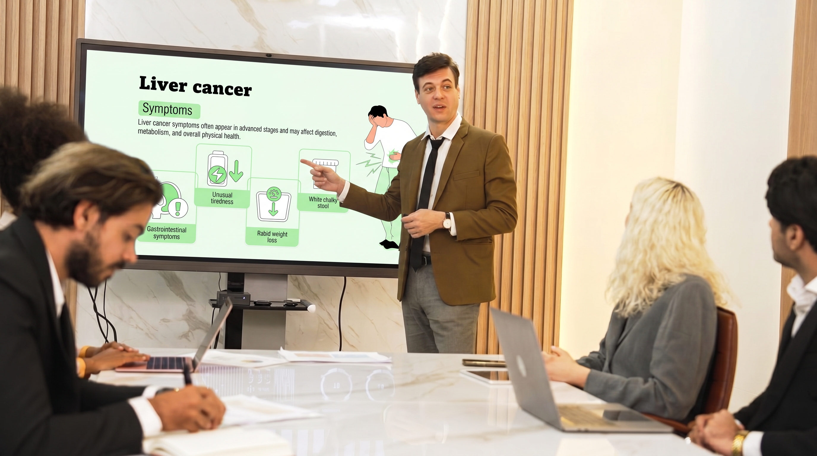 Liver cancer symptoms slide template for hepatology workshops and clinical education