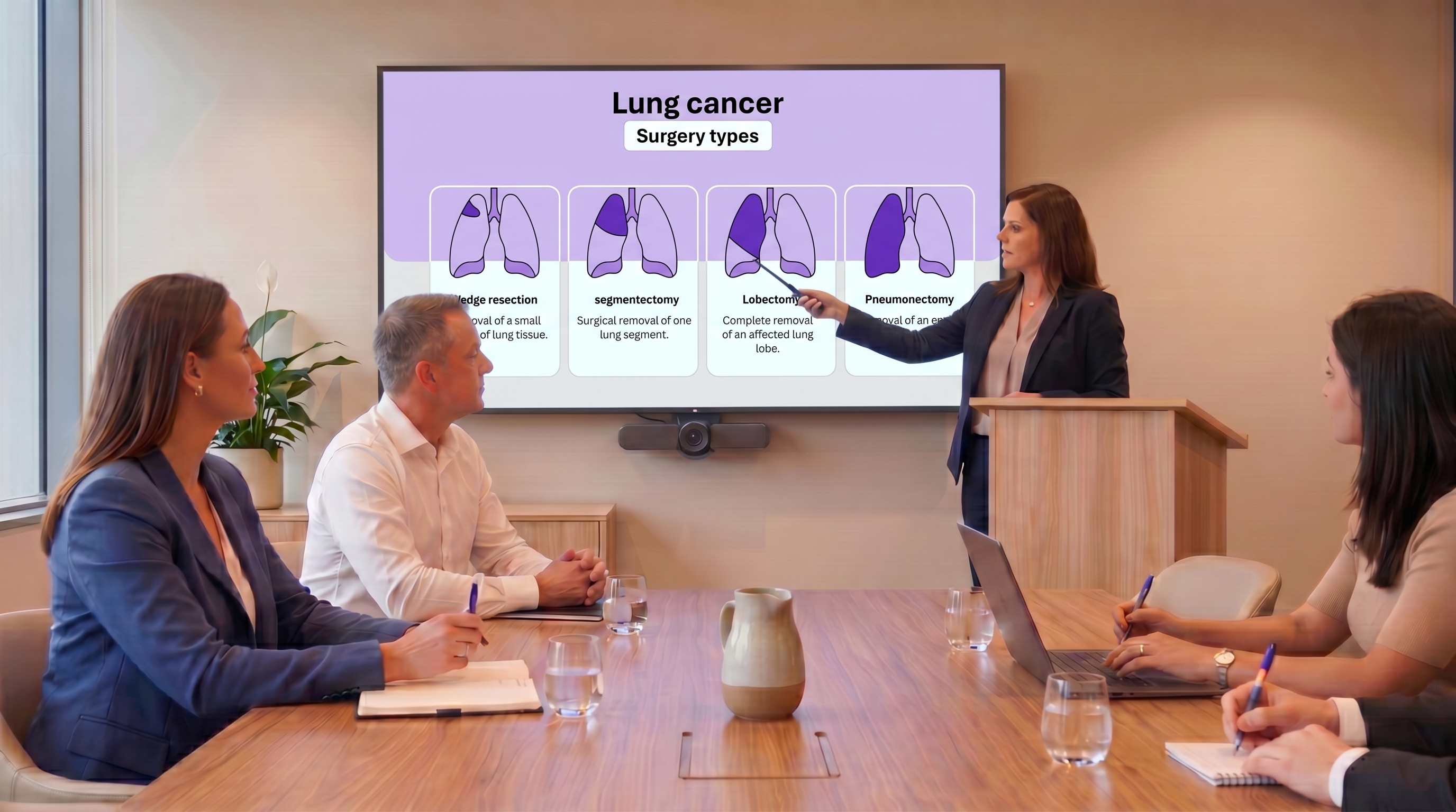 Lung cancer surgery types slide template for thoracic surgery workshops and oncology education