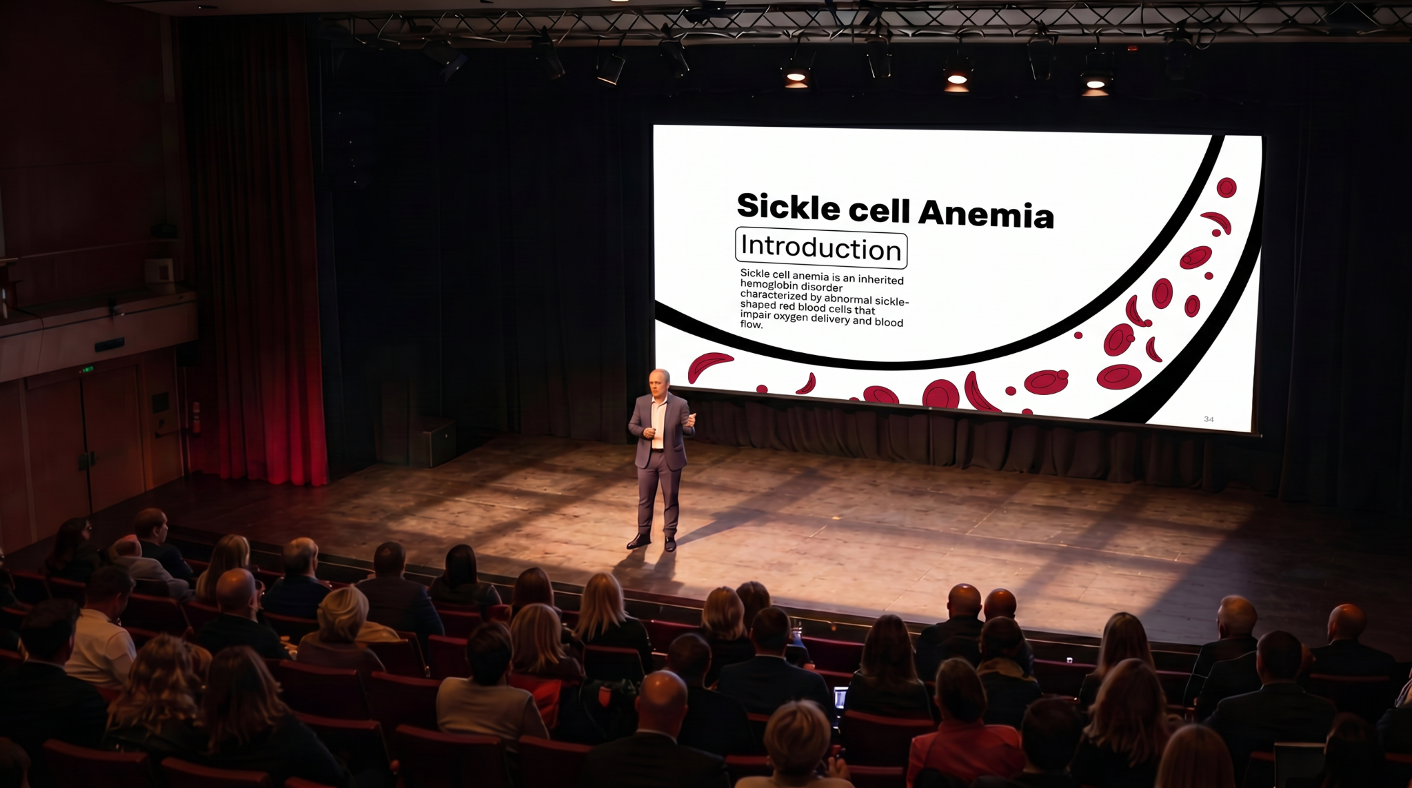 Sickle cell anemia introduction slide template for hematology medical conferences and clinical education symposiums