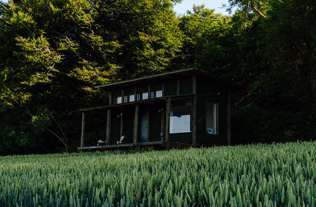 Cabin under the hills deck with chairs