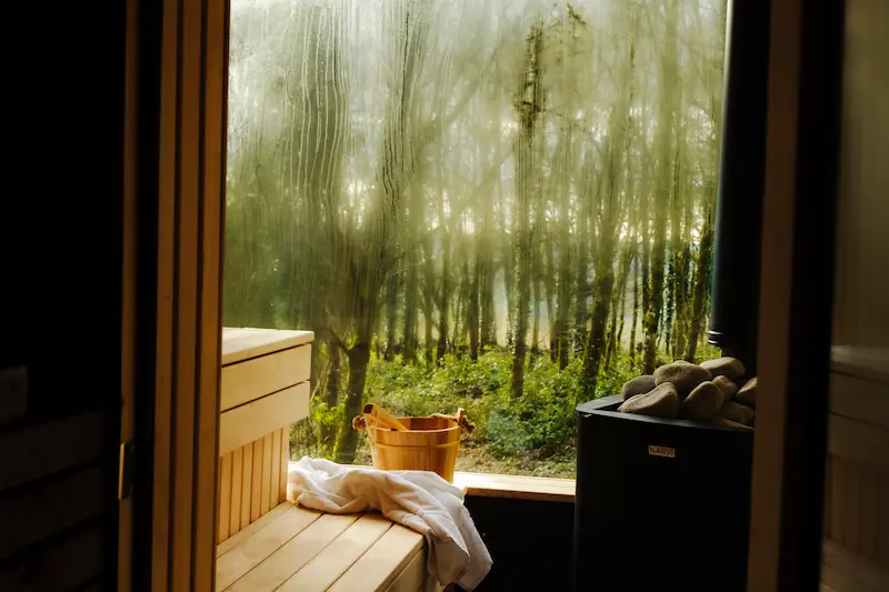 Sauna In The Woods inside steam
