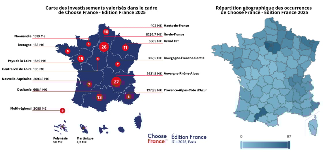 Deux cartes, deux dynamiques : visibilité vs investissements