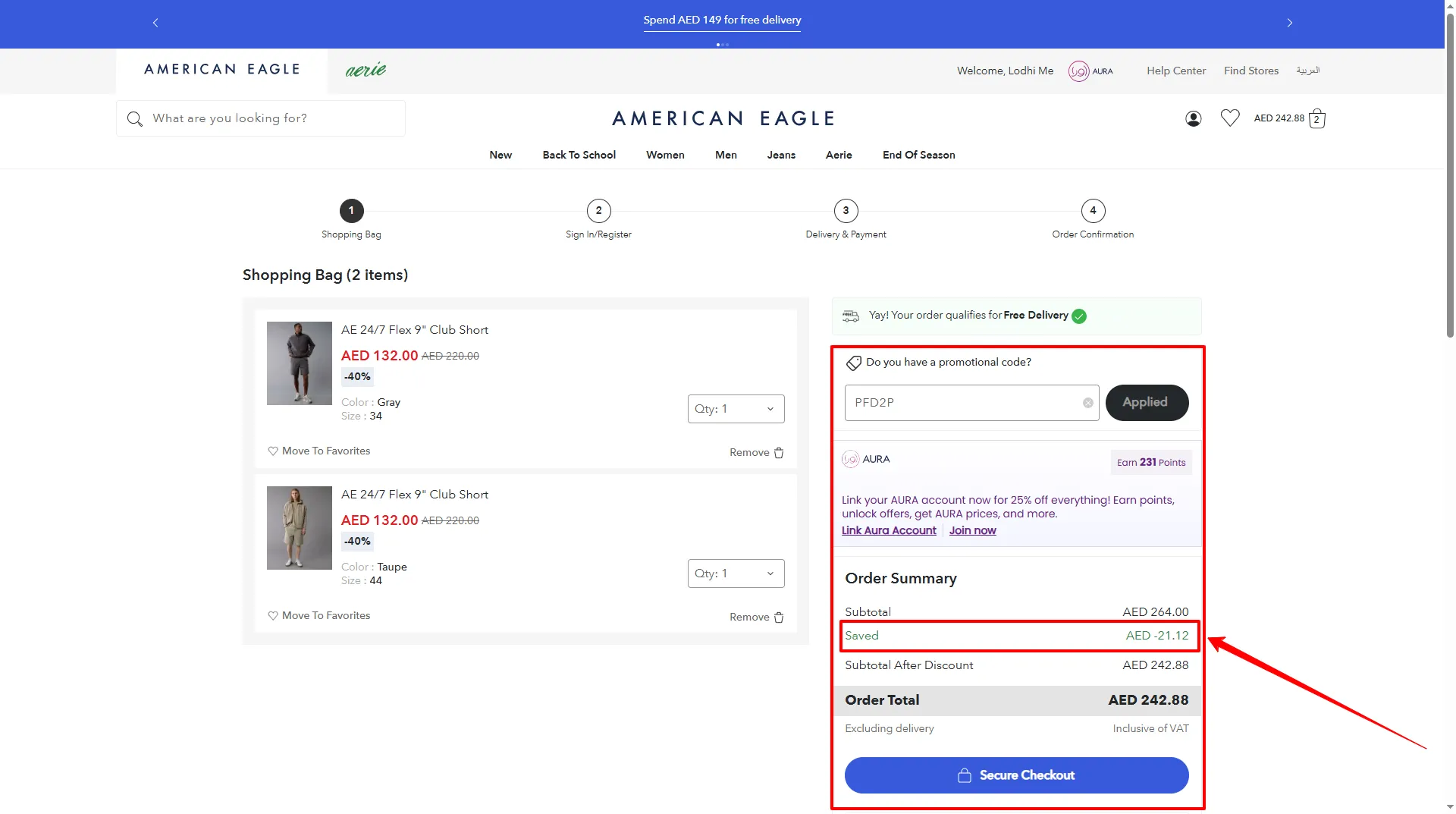 Click "Apply" to see your updated total amount after the discount