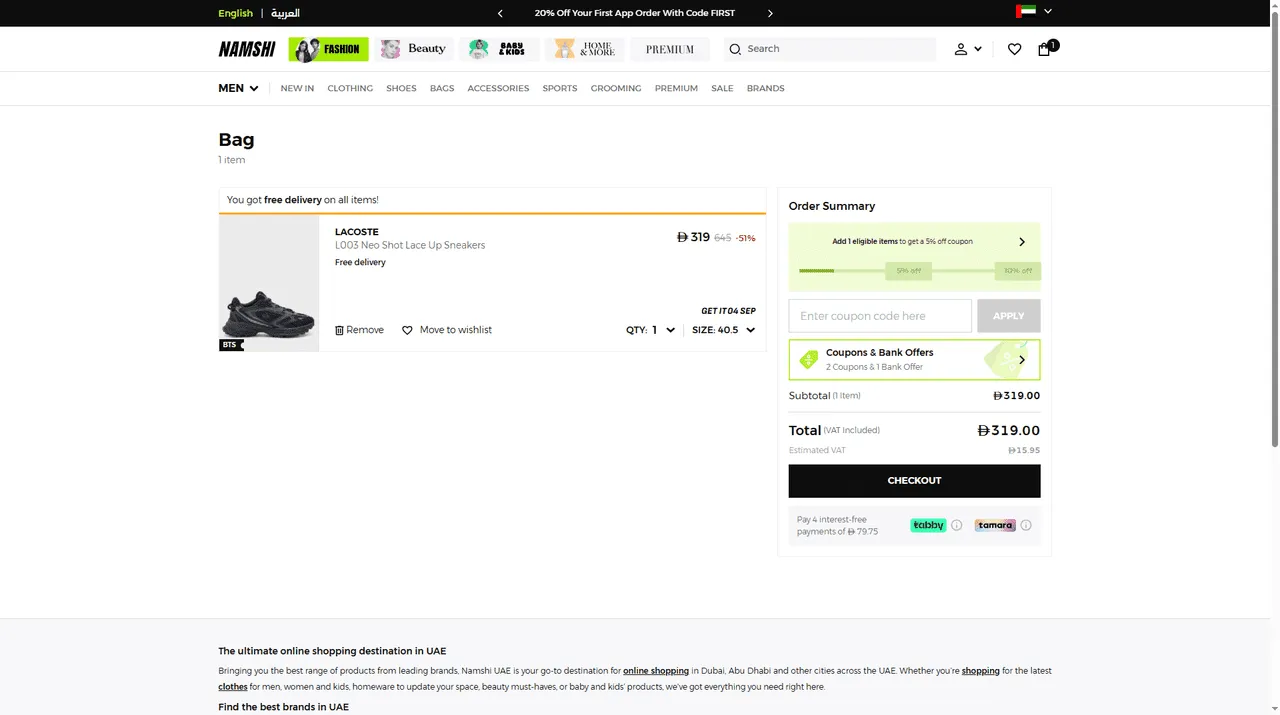 Review your cart before checkout