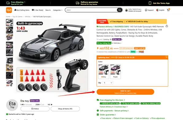 Add desired items to your shopping cart