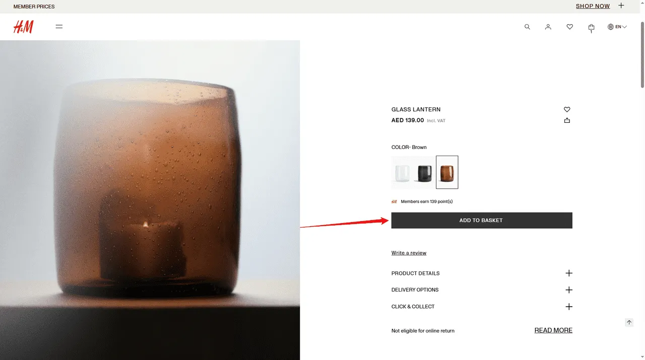 Add your favorite products to the shopping bag