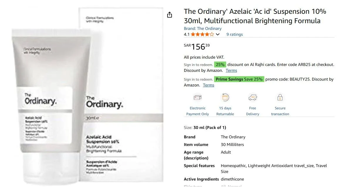 Ordinary azelaic acid