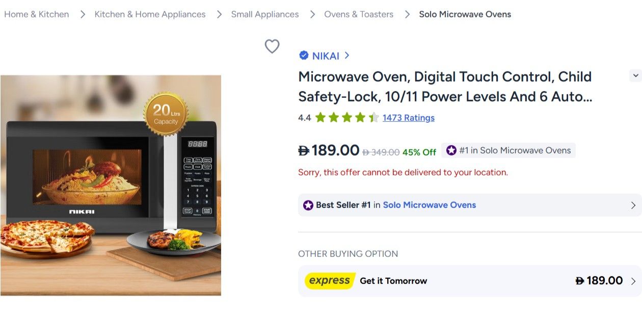 Microwave Oven Digital Touch Control
