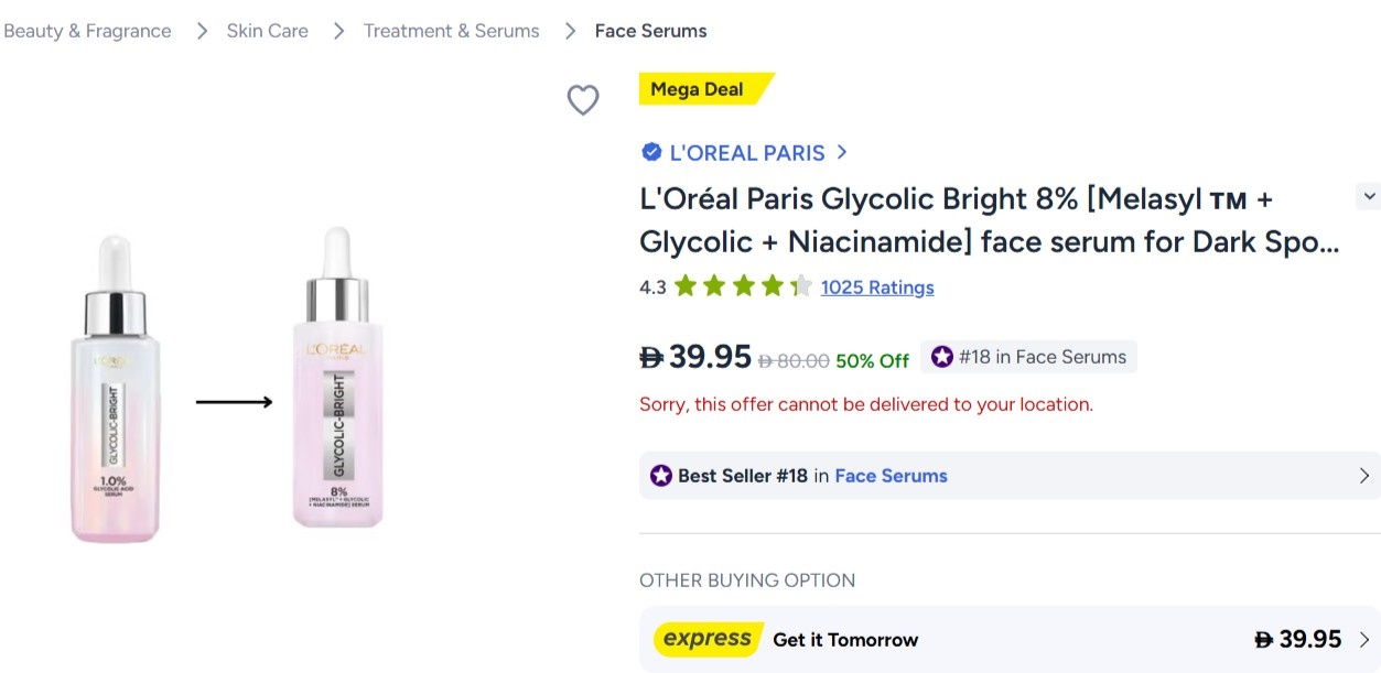 L’Oréal Paris Glycolic Bright 8%