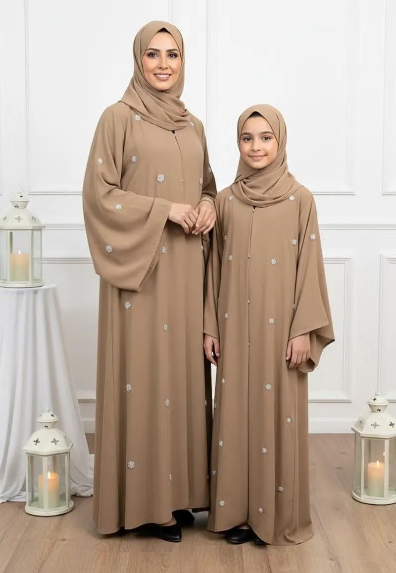Luxurious Mother & Daughter Matching Abaya Set