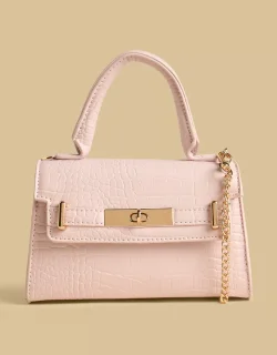 Textured Crossbody Bag with Chain Strap