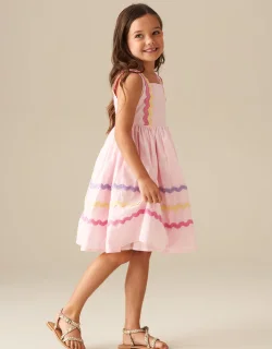 Angel & Rocket Mia Wide Ric Rac Dress - Pink