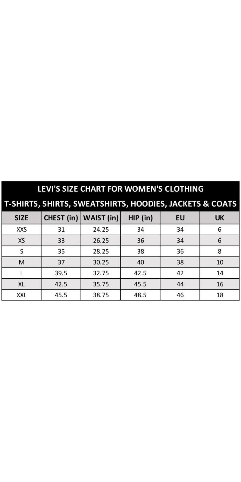 6th Street Size Guide UAE for Men, Women, and Children