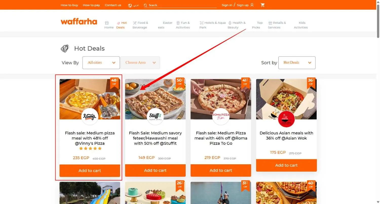 select your favorite deals add to cart