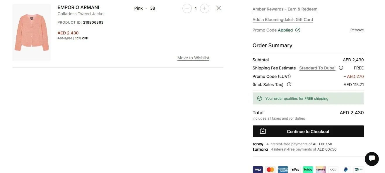 Apply a Bloomingdale's UAE Coupon Before You Pay