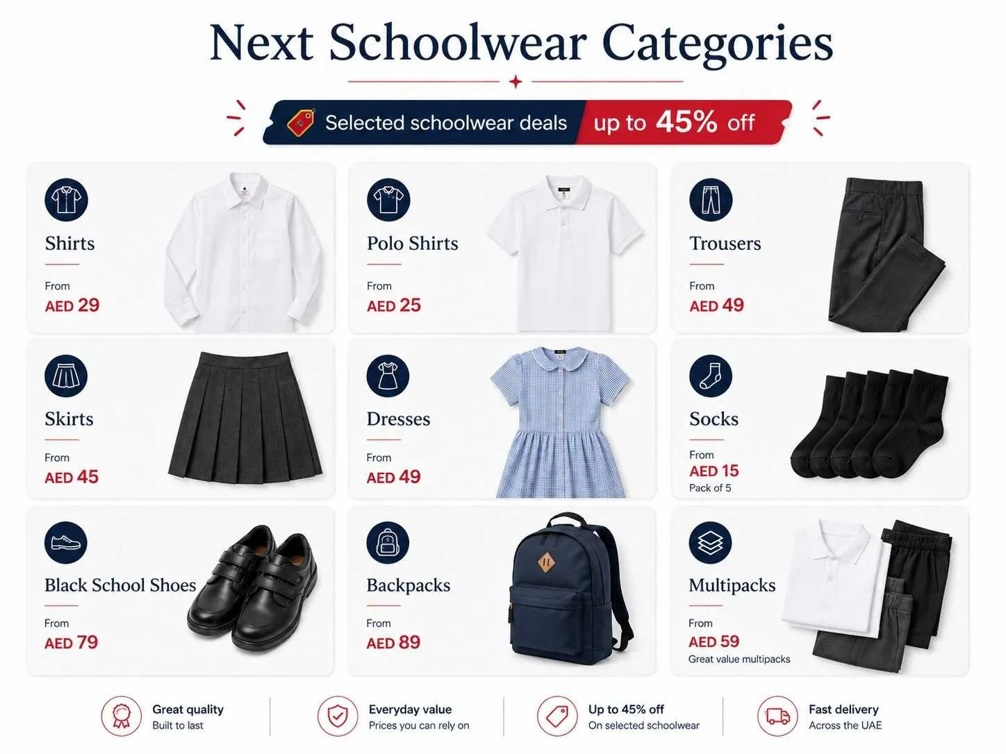 next school supplies sale UAE