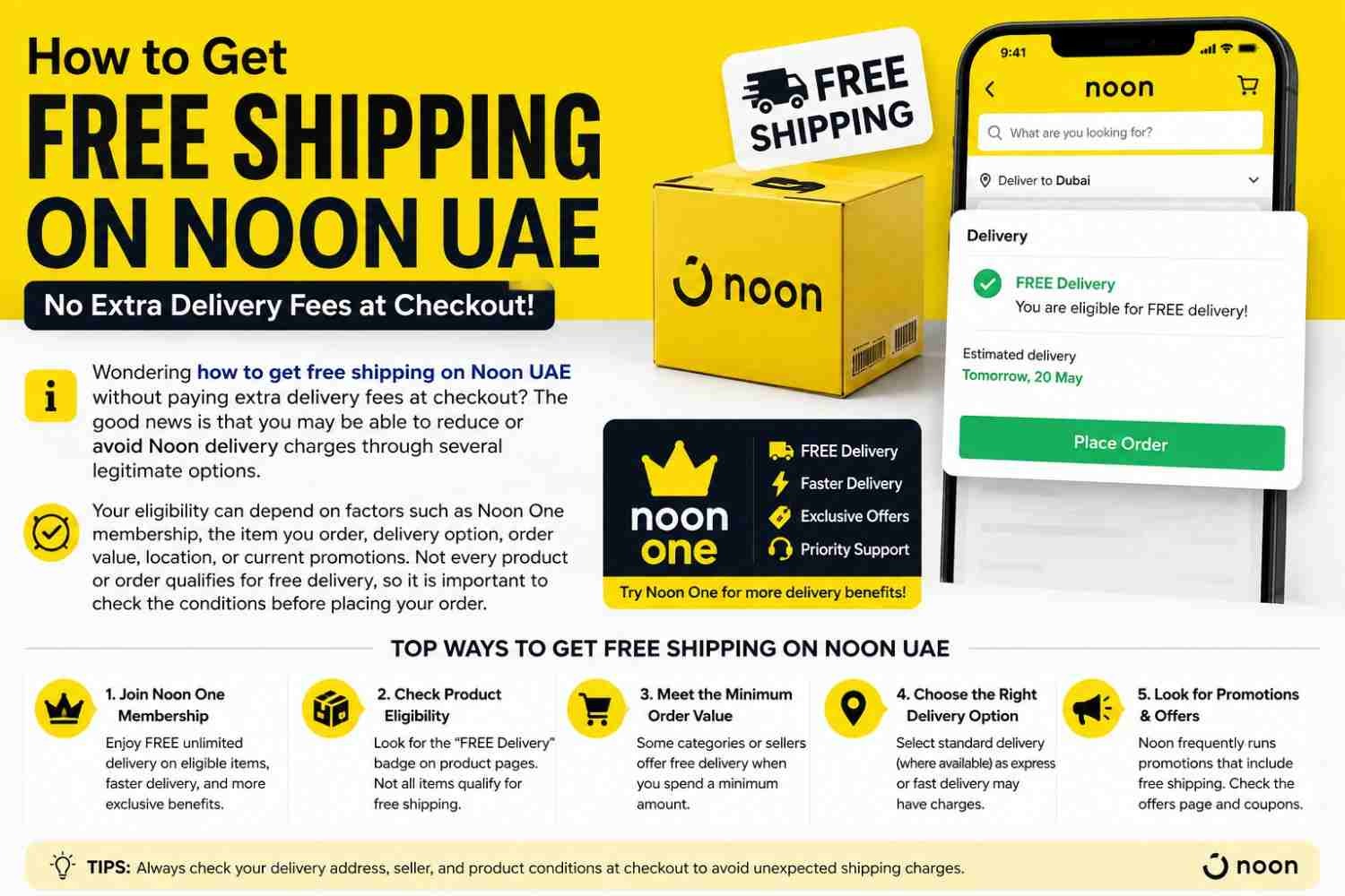 How to Get Free Shipping on Noon UAE