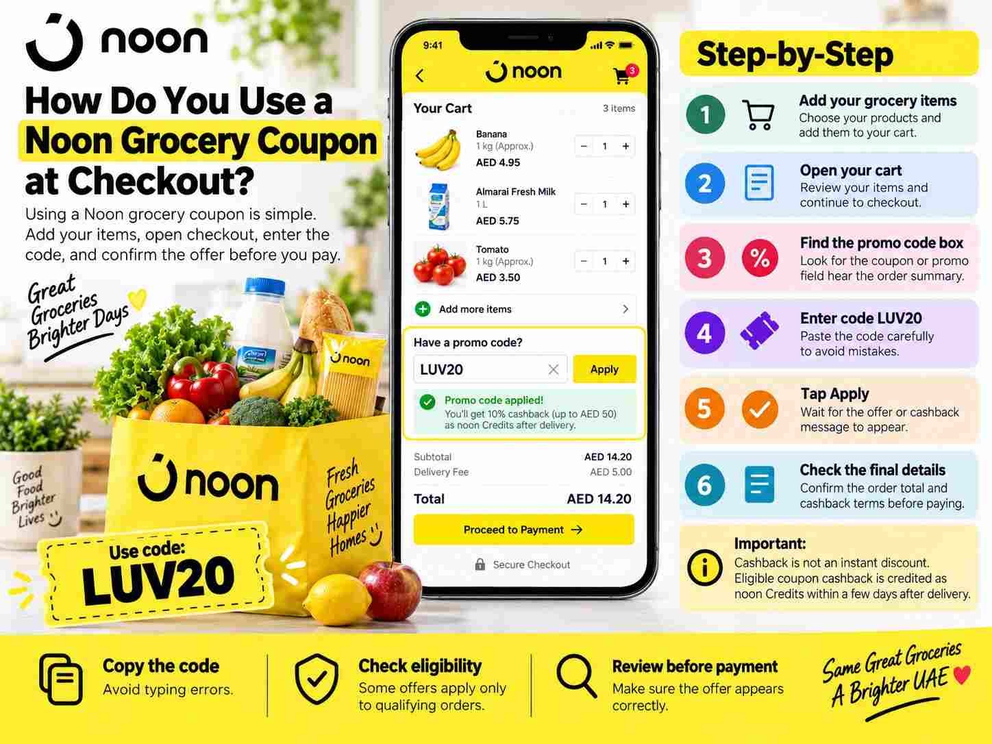How Do You Use a Noon Grocery Coupon at Checkout