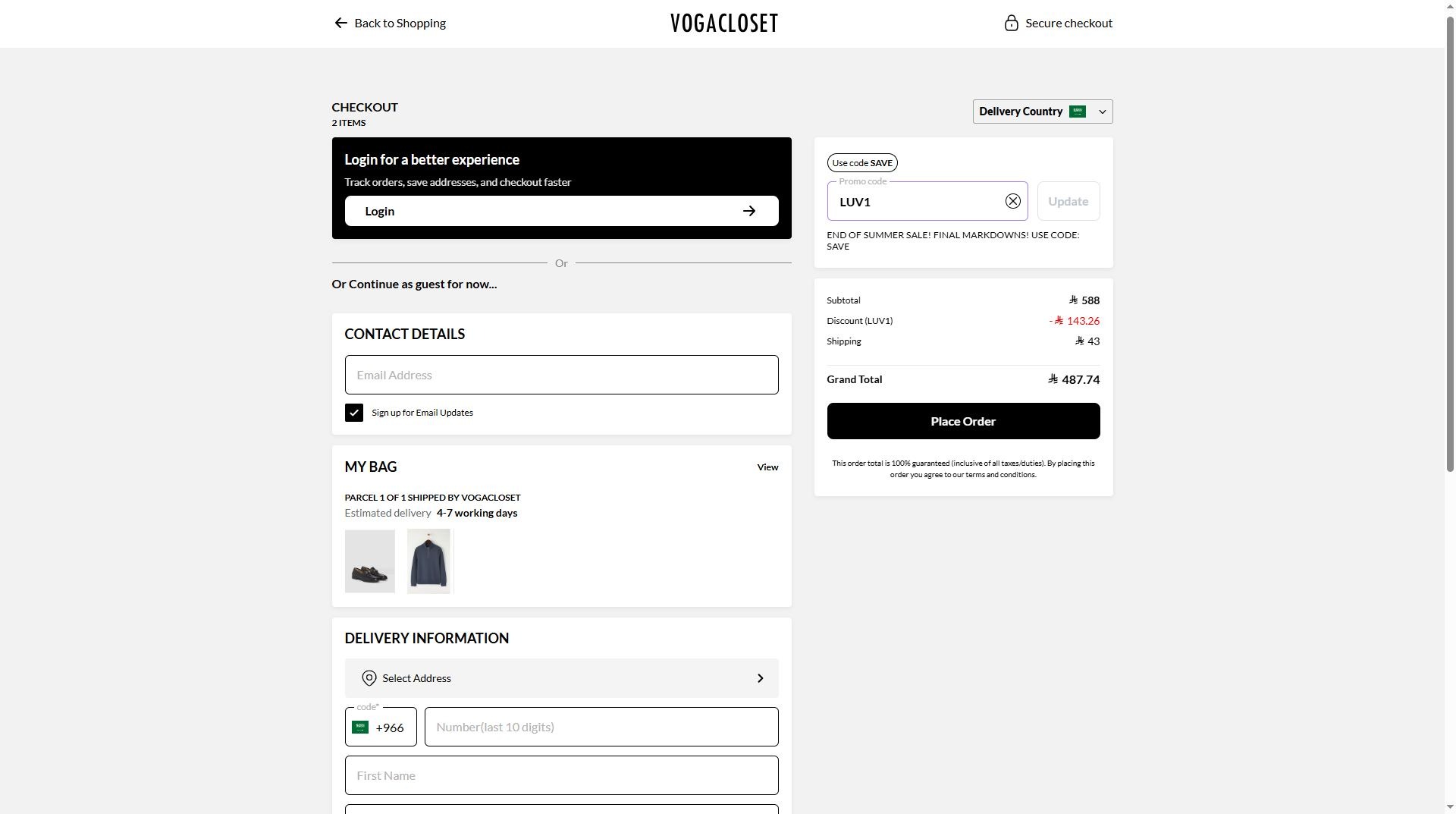 How Do You Apply the VogaCloset Coupon Code