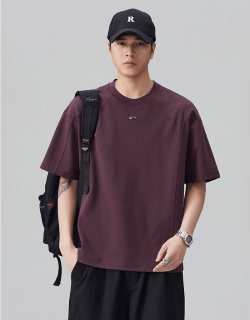 Men Metal Logo Crew Neck Oversized T-Shirt