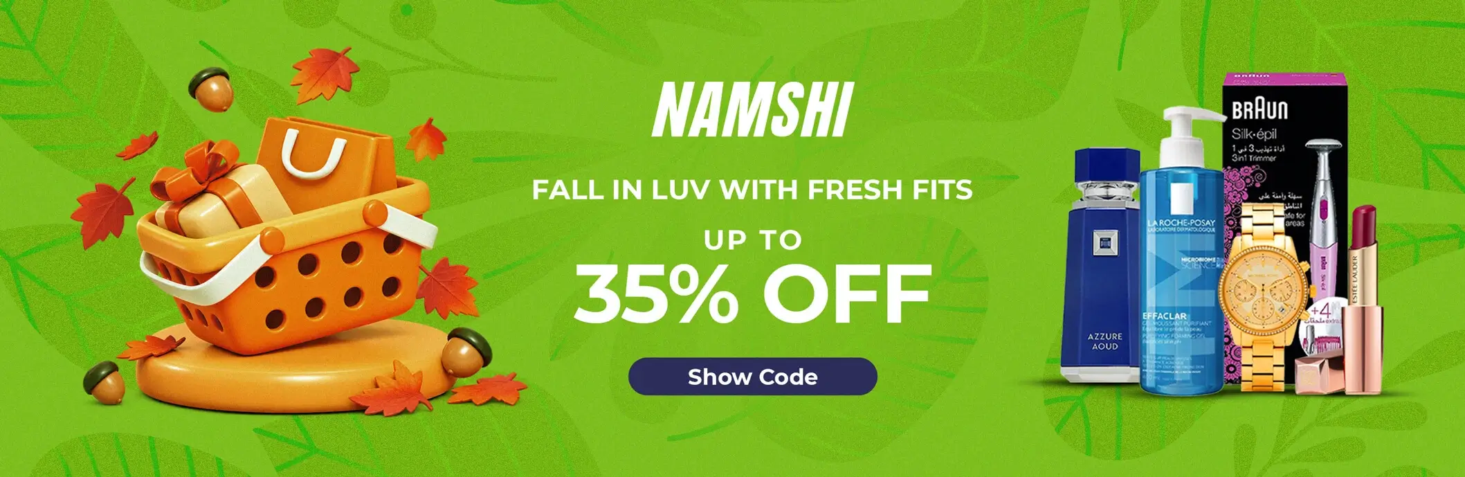 Namshi Promo Code: 30%-80% Off + 20% Extra discount