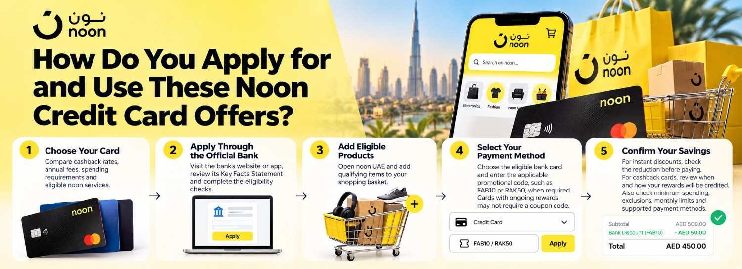 How Do You Apply for and Use These Noon Credit Card Offers?