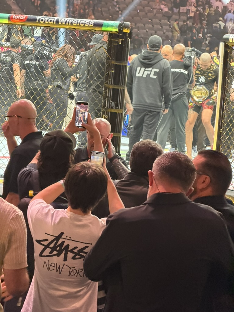 Alex Pereira in the octagon after regaining the light heavyweight title