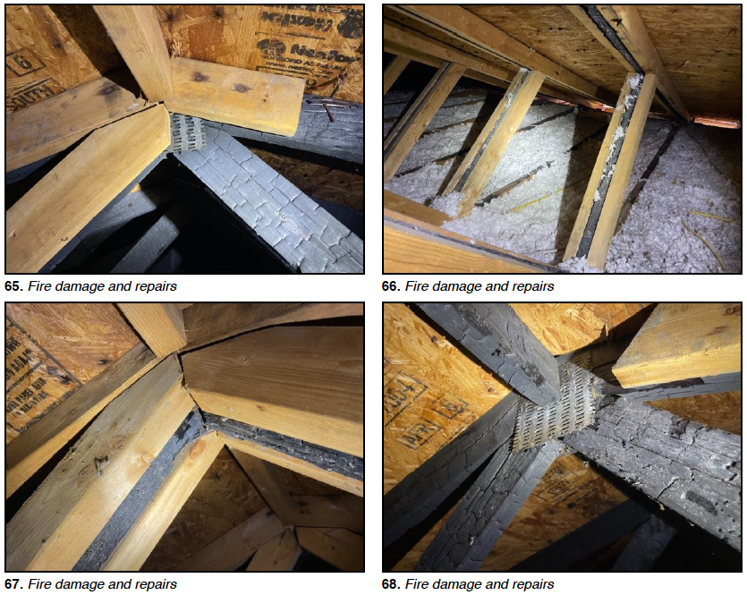 Fire damage to the rear unit of the duplex before renovation