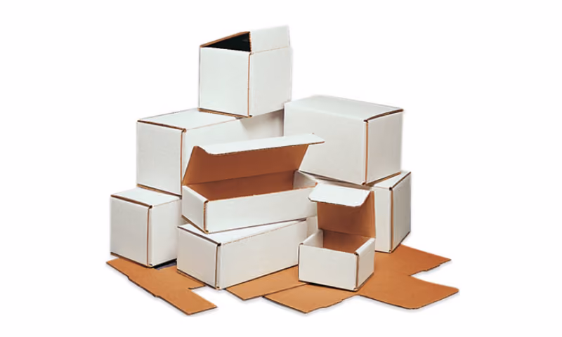 White corrugated mailer boxes