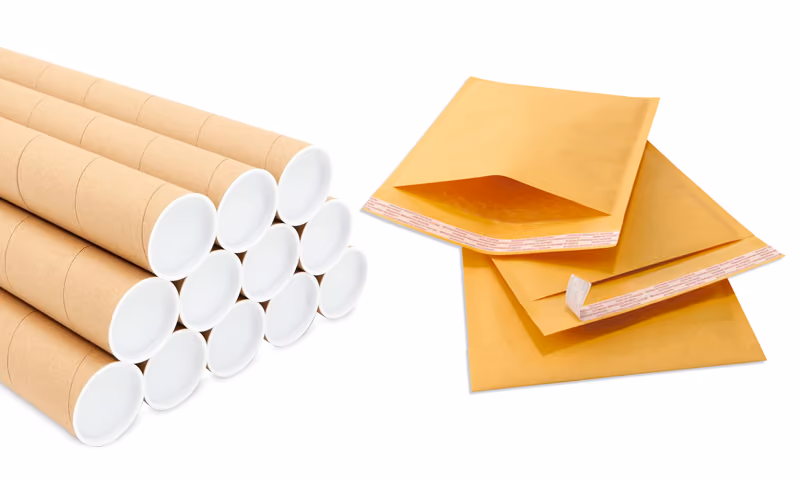 Padded mailing envelopes and shipping tubes