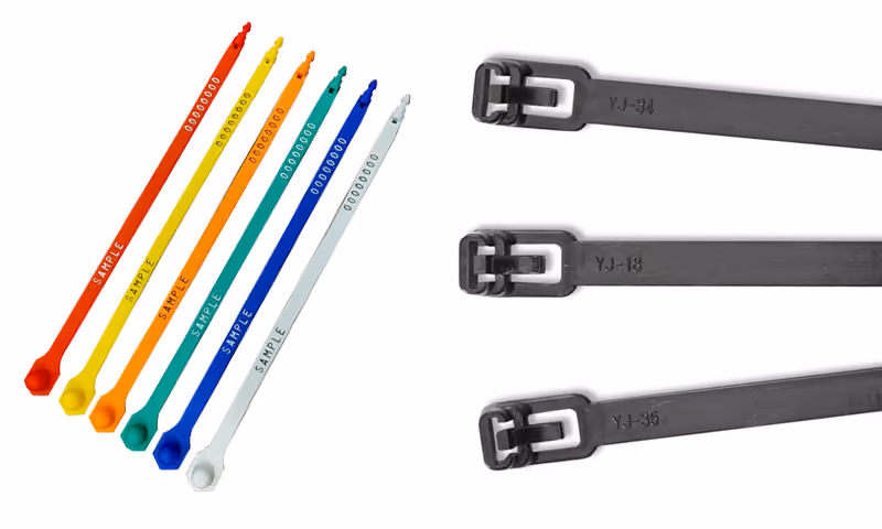 Colored cable ties and fasteners