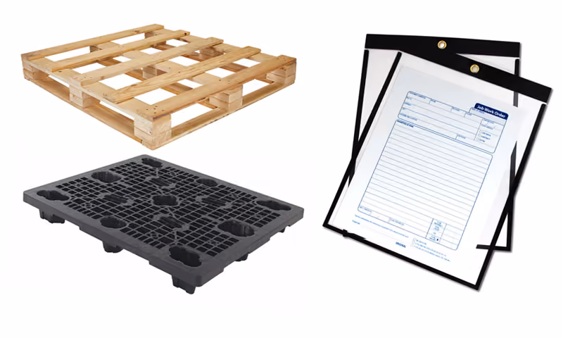 Pallets and industrial warehouse supplies