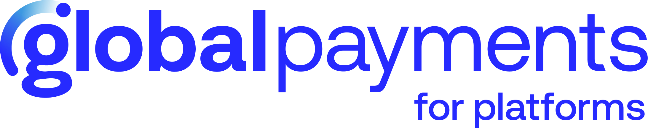 The logo for Global Payments in blue