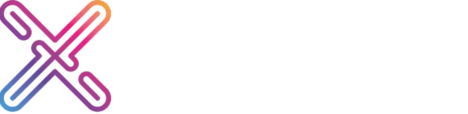 Colorful gradient abstract 'X' shape symbol followed by the word 'Kodé' in bold white text on black background.