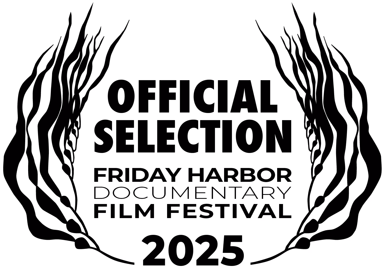 Official Selection Laurel wreath for the 2025 FHFF Documentary Film Festival.