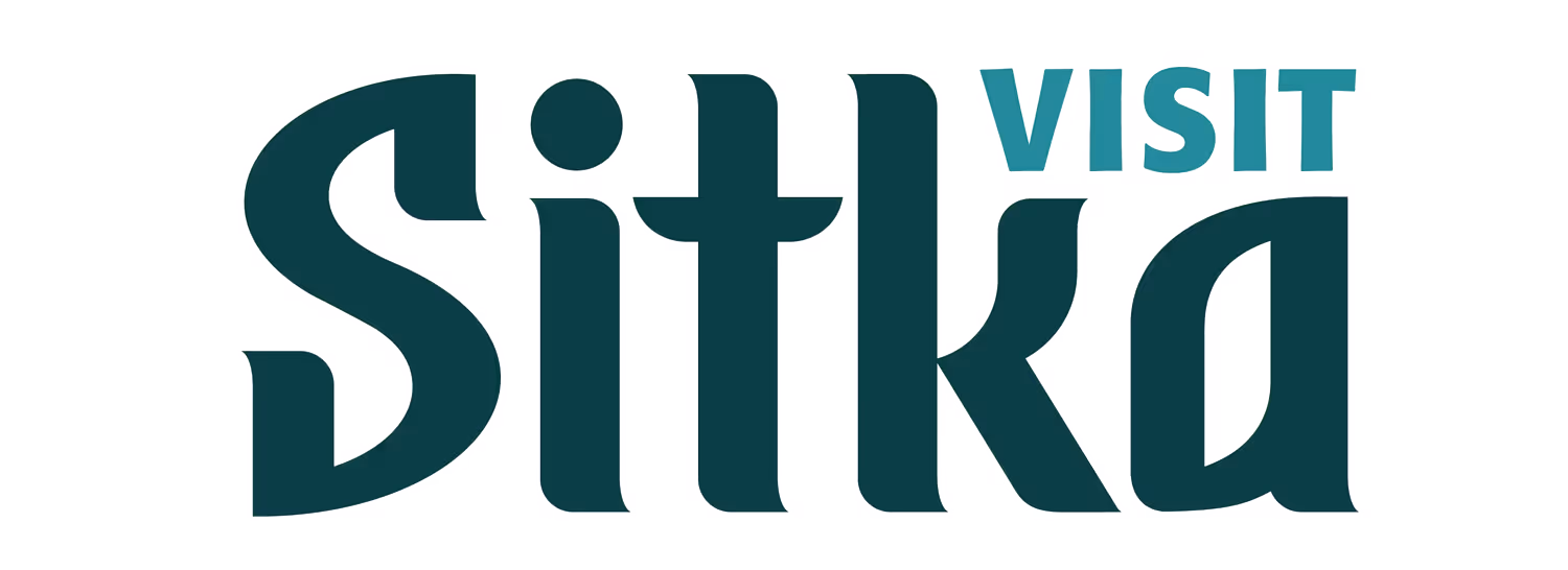 Logo with the text 'Visit Sitka' in stylized font.