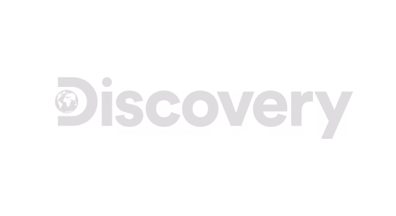Discovery logo with a globe icon inside the letter D in light gray text.