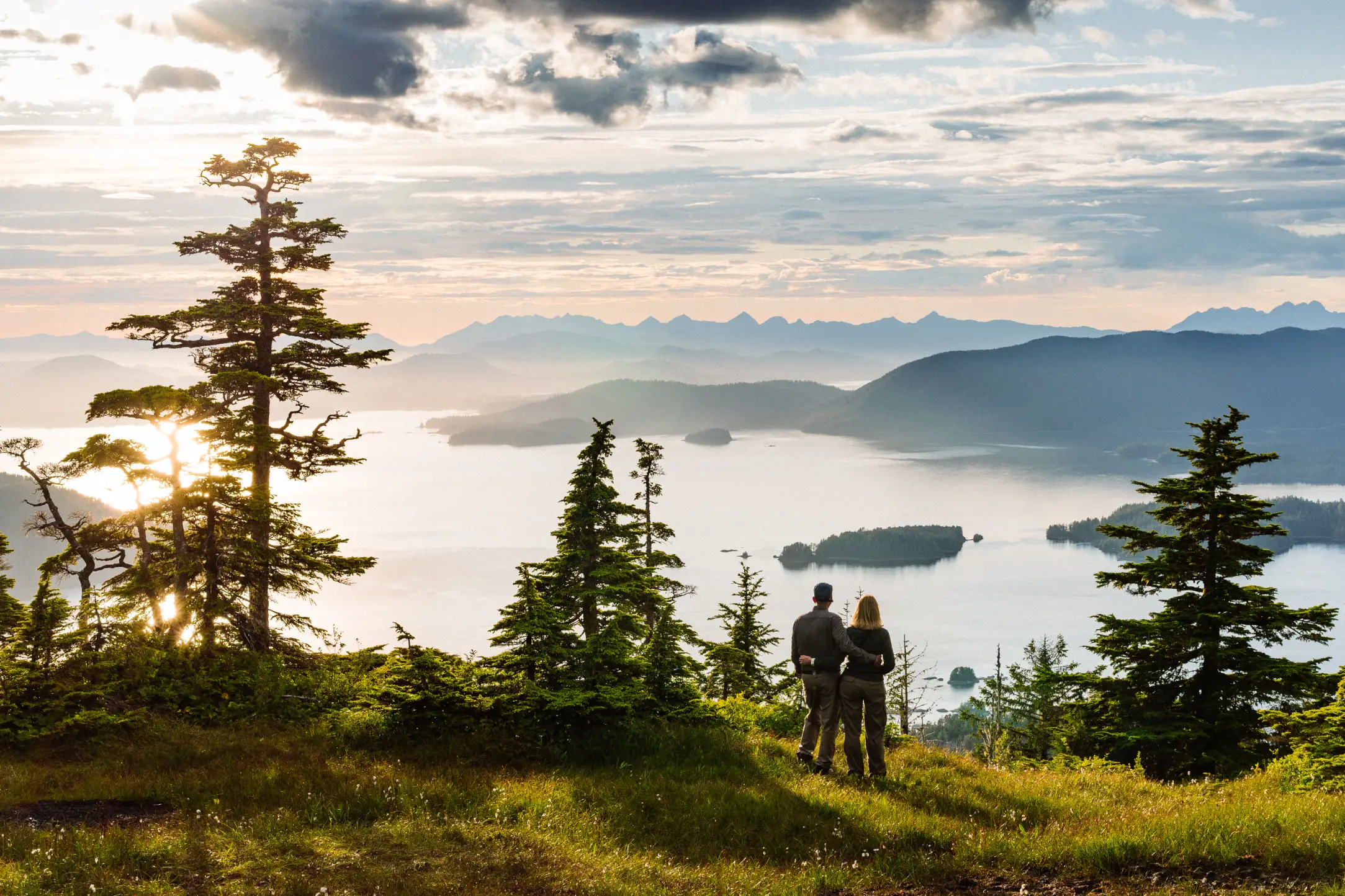 Sitka Alaska wild coastline with mountains and ocean