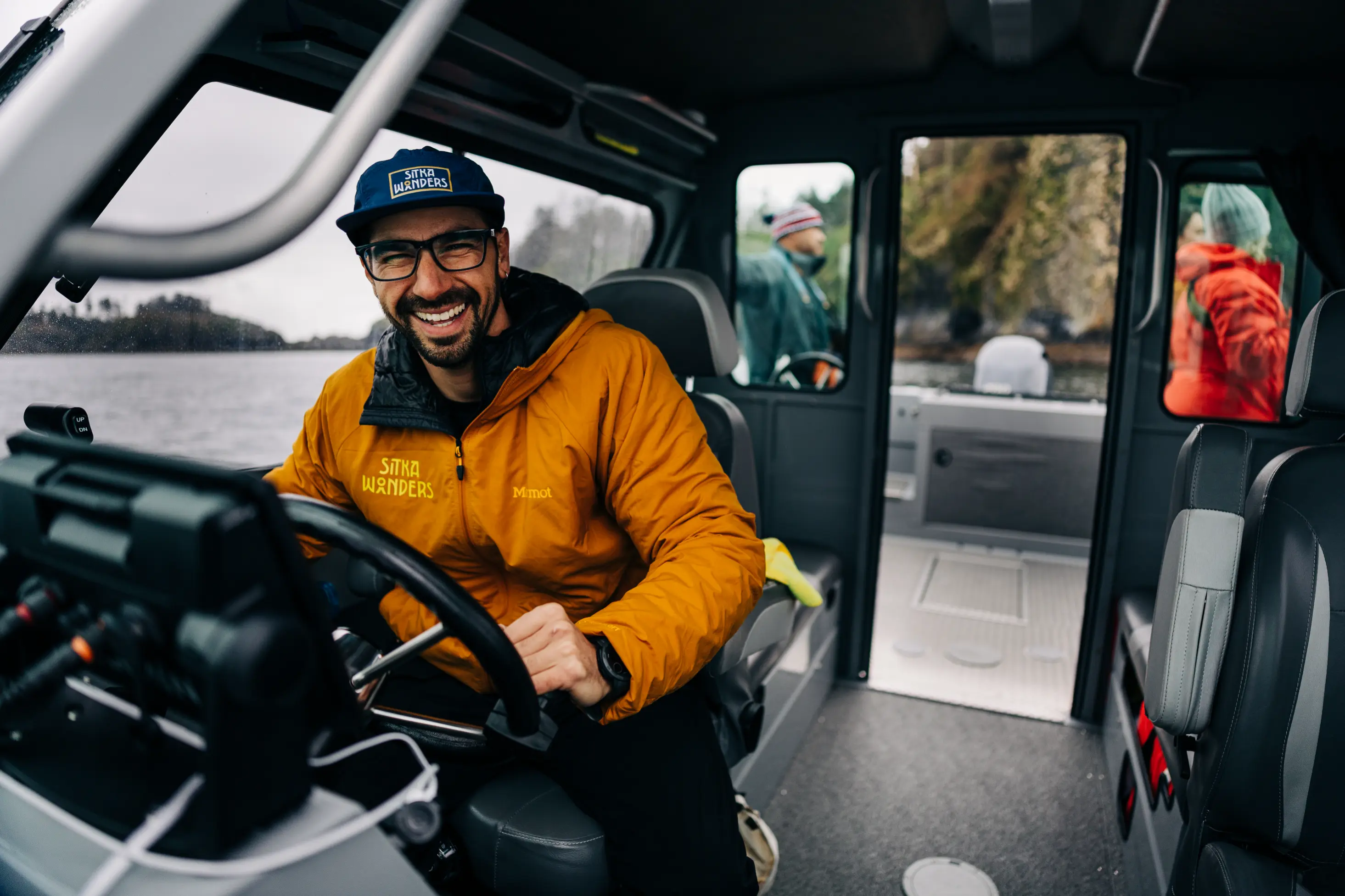 Brandon Balestra, captain, guiding guests in Sitka Sound.