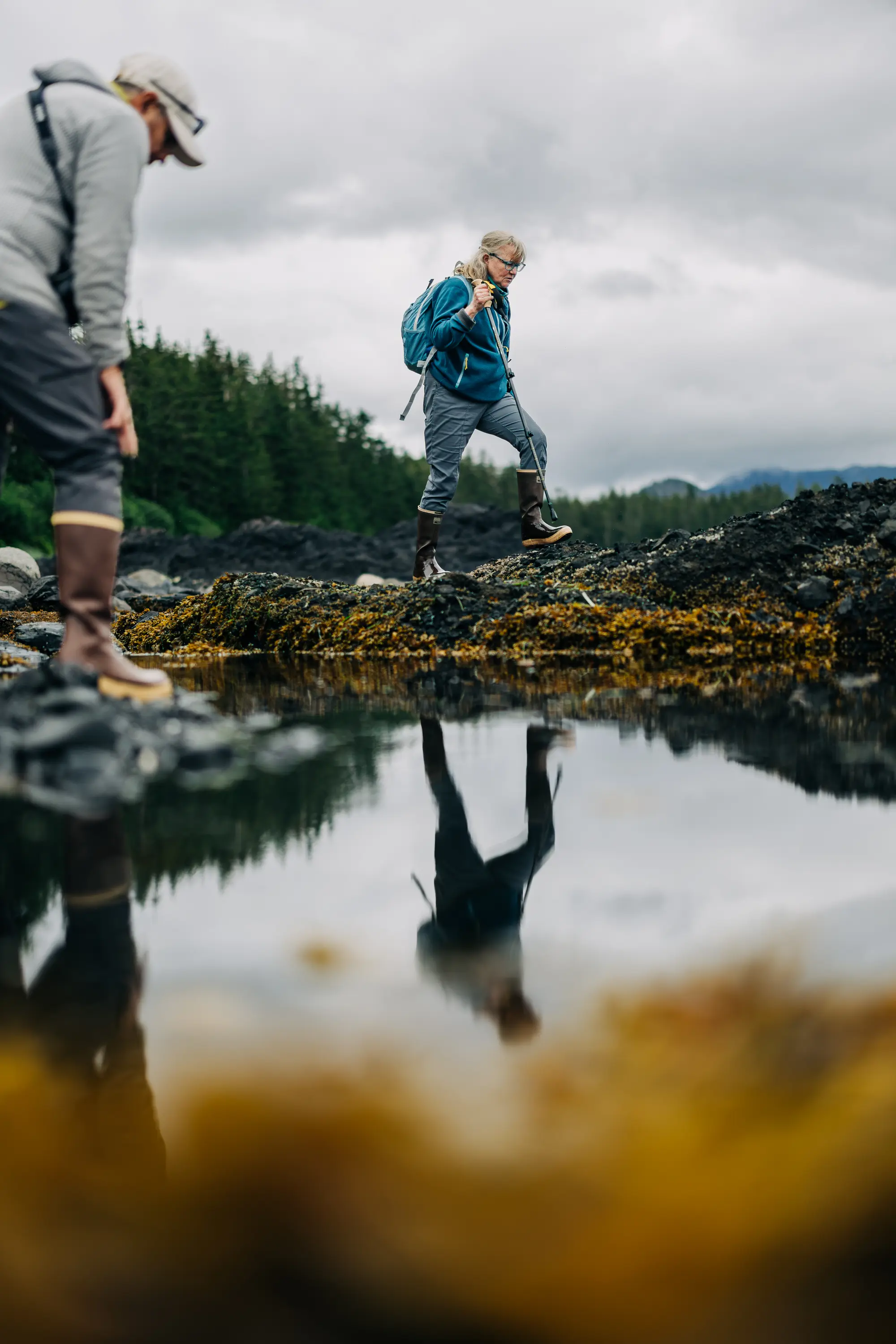 Whale watching from expedition craft in Sitka Sound
