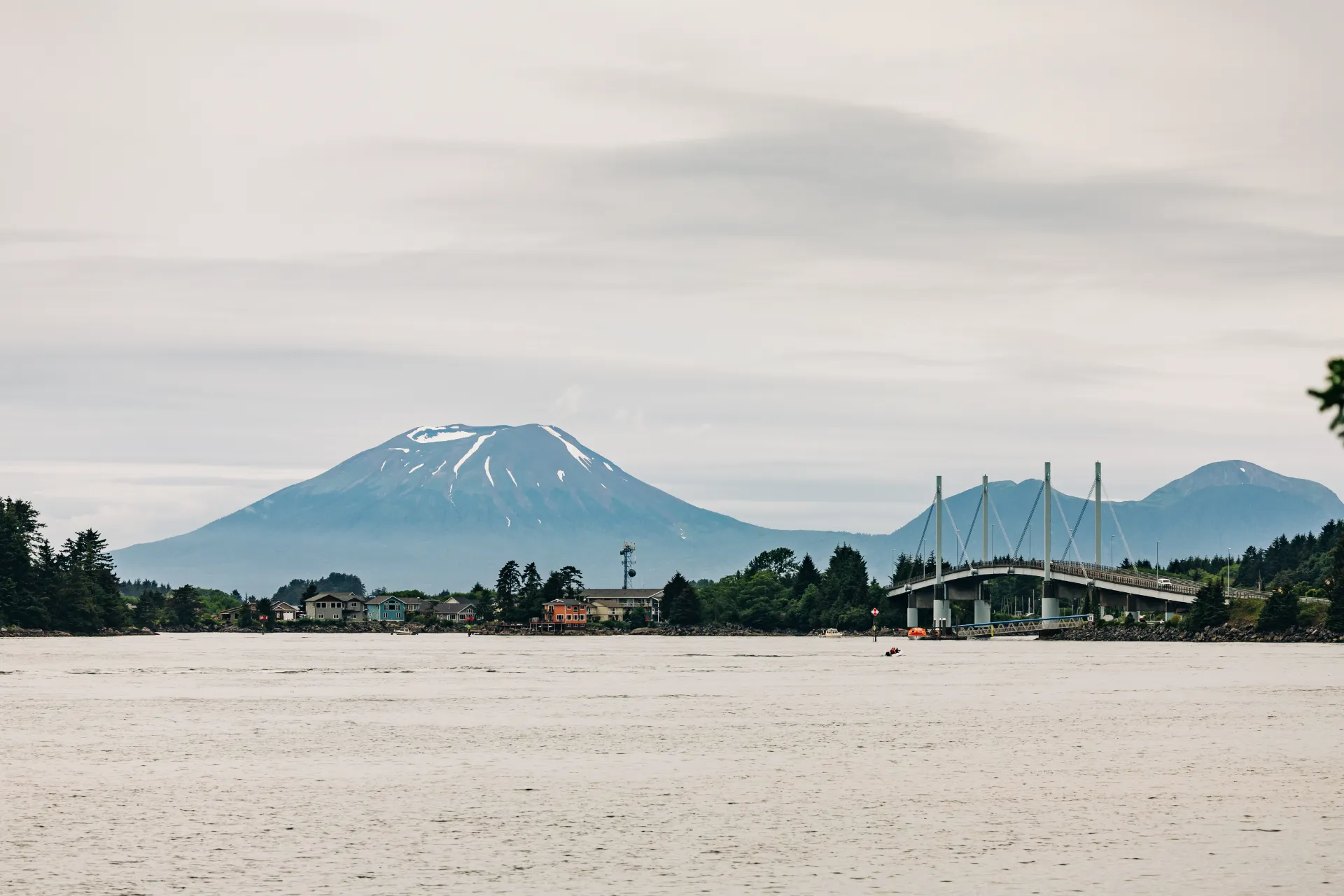 Early morning departure from Sitka harbor at dawn