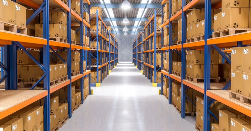 a warehouse with well-organized storage