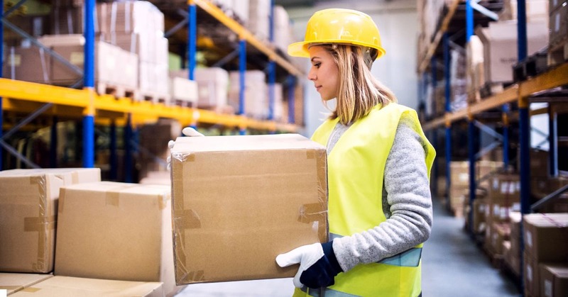 a warehouse worker collecting order